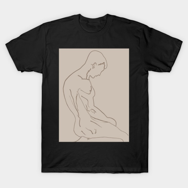 Sad Man Silhouette T-Shirt by fernandaffp